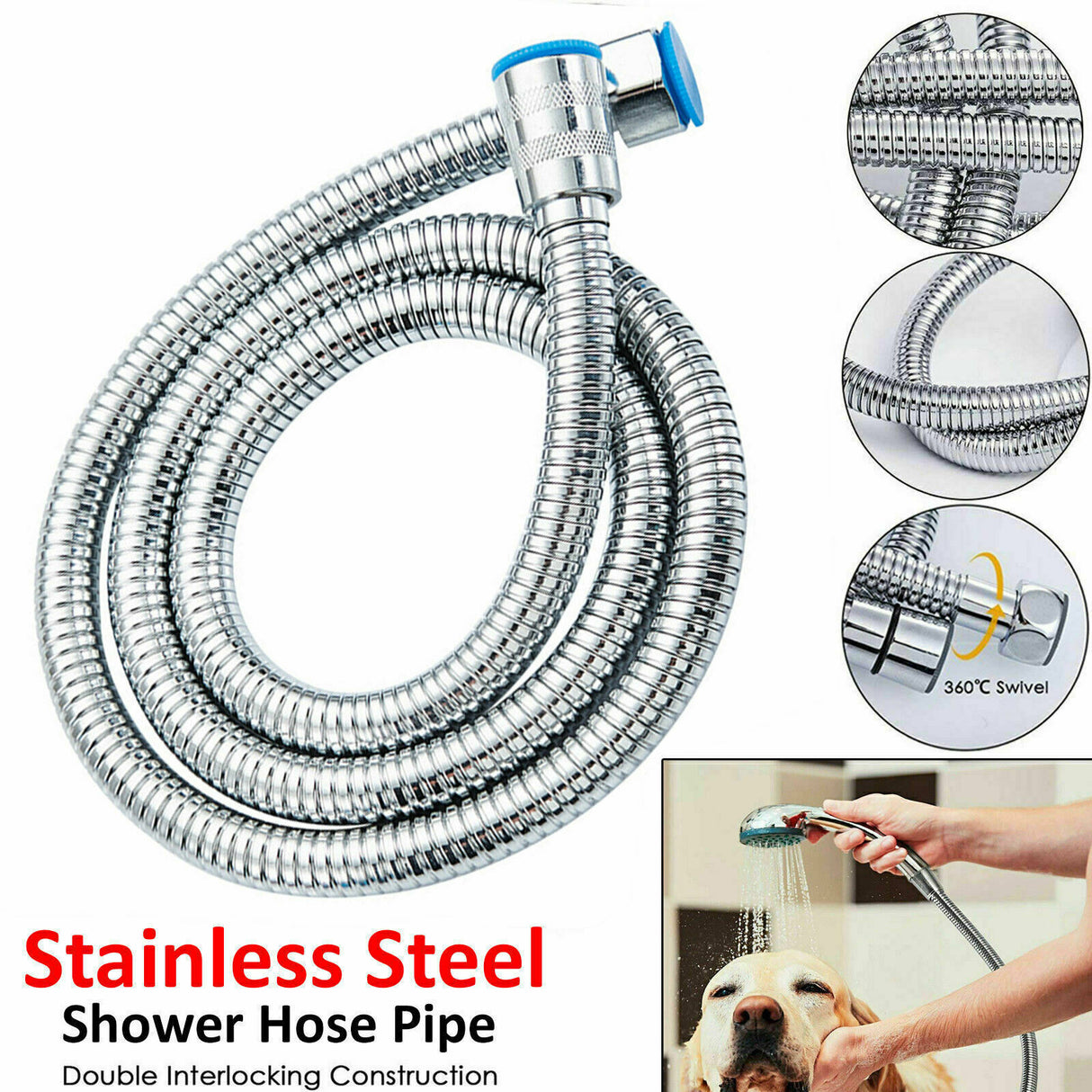 3m Shower Head Hose Stainless Steel Bathroom Flexible Tube Replacement Pipe AU