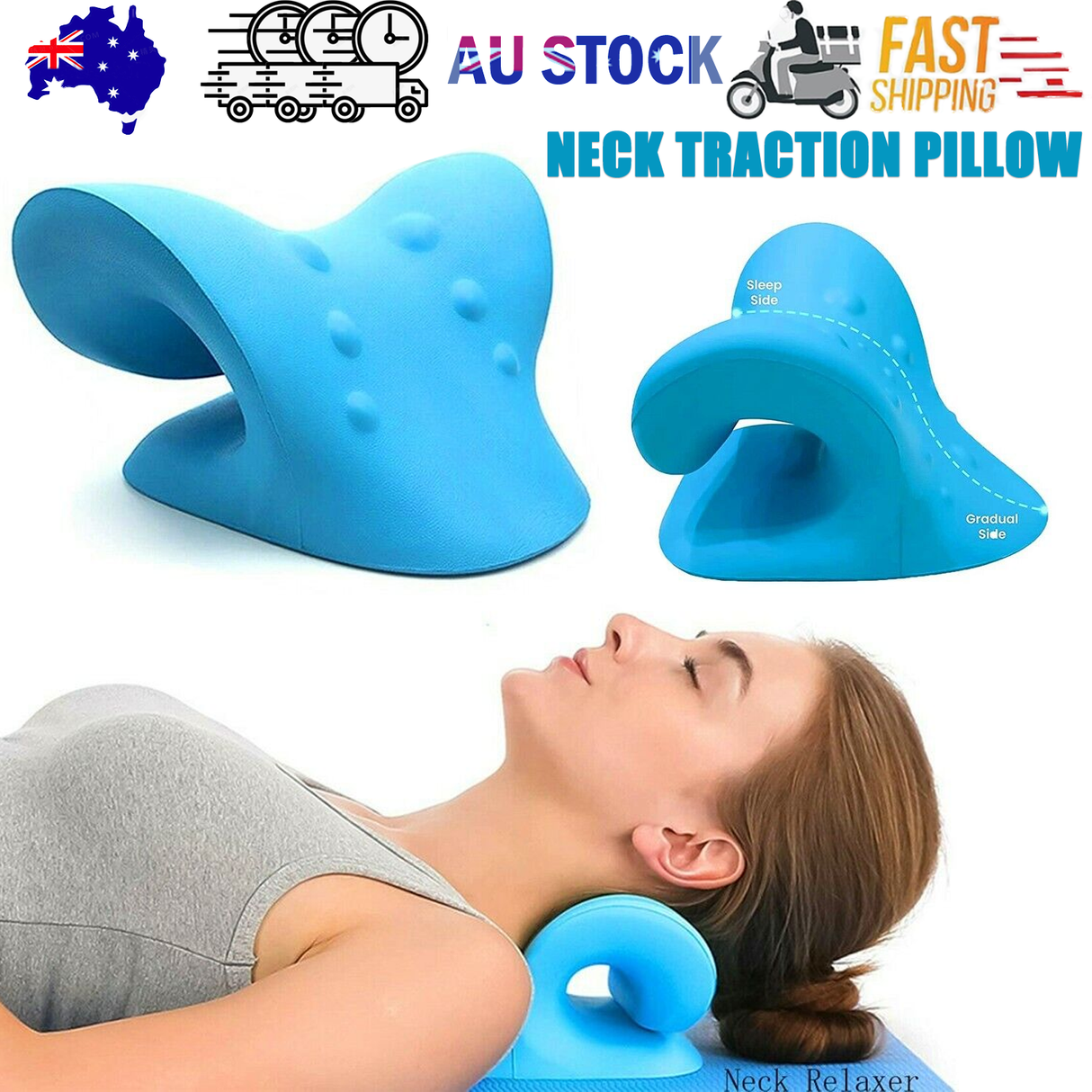 Neck Traction Pillow Original Cloud Shape Neck Stretcher Cervical Relieve fatigue AU