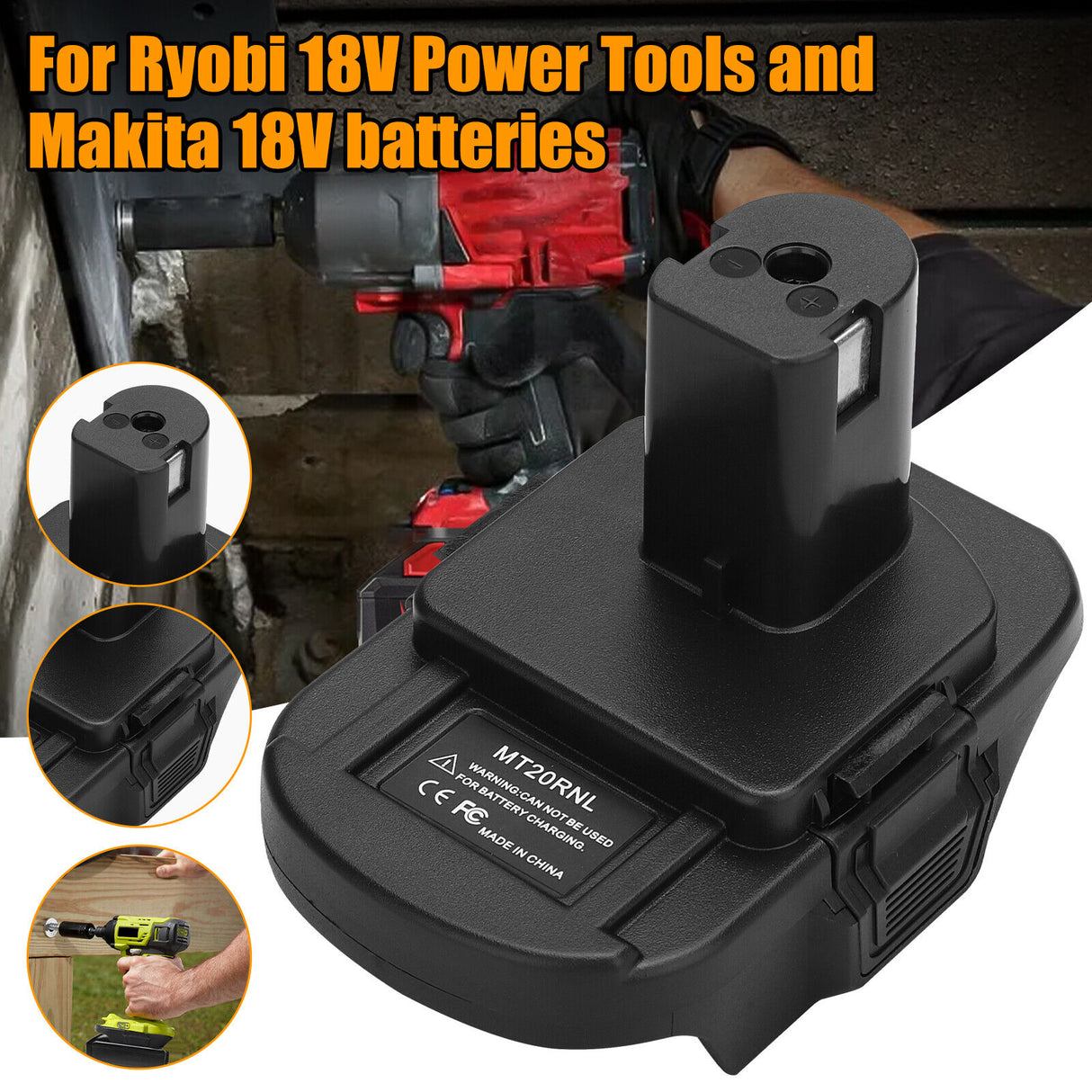 Battery Adapter MT20RNL for Makita Li-ion Batteries Convert to Ryobi 18V Tools