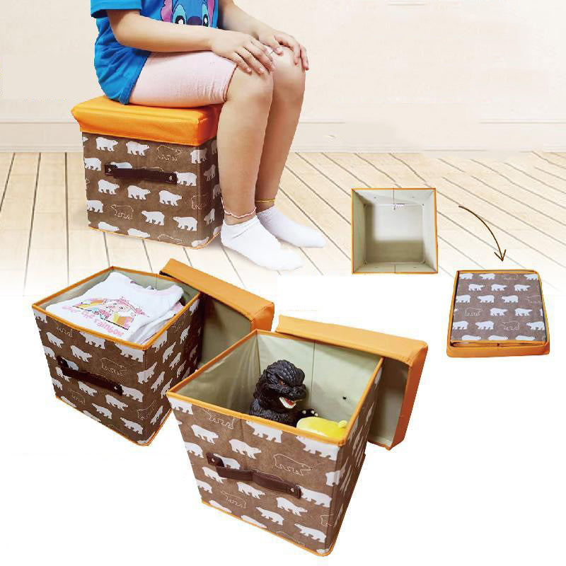 Folding Ottoman Storage Stool Cube Footstool Stool Blanket Box With Cover AU