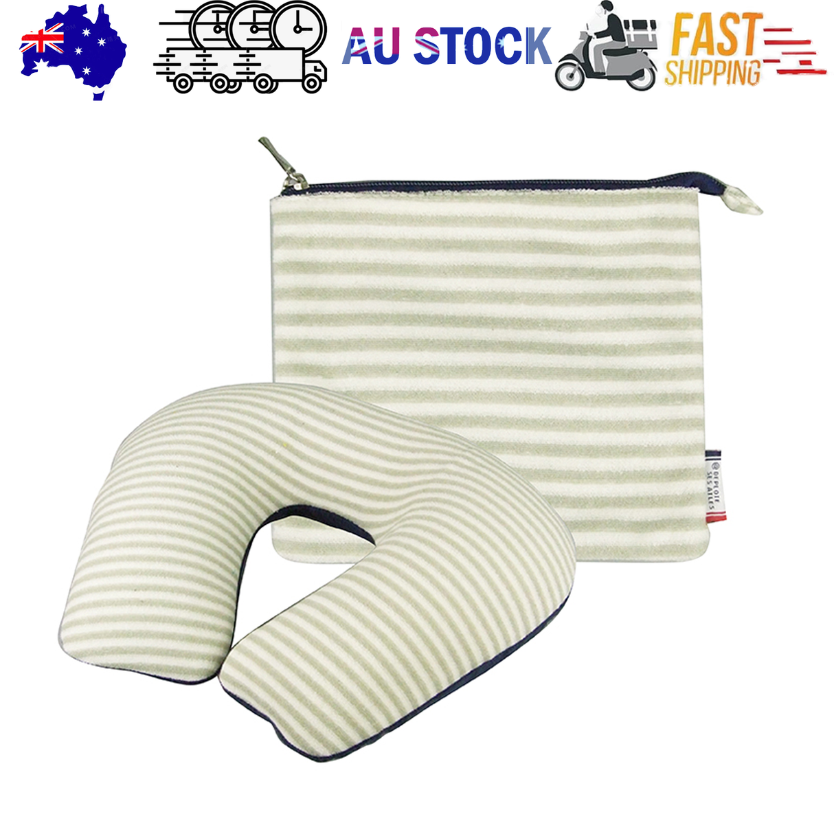 Inflatable U Shaped Travel Neck Pillow Portable Car Flight Head Rest Cushion