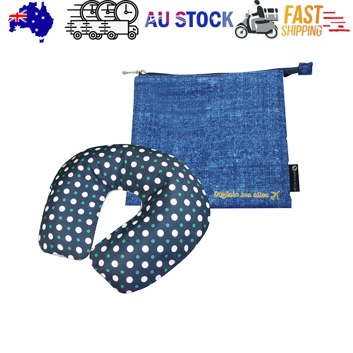 Inflatable U Shaped Travel Neck Pillow Portable Car Flight Head Rest Cushion