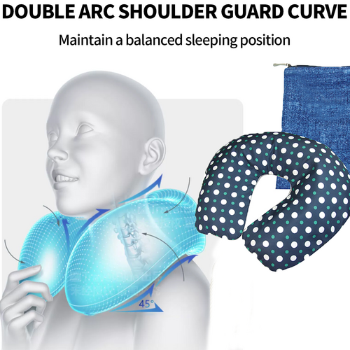 Inflatable U Shaped Travel Neck Pillow Portable Car Flight Head Rest Cushion