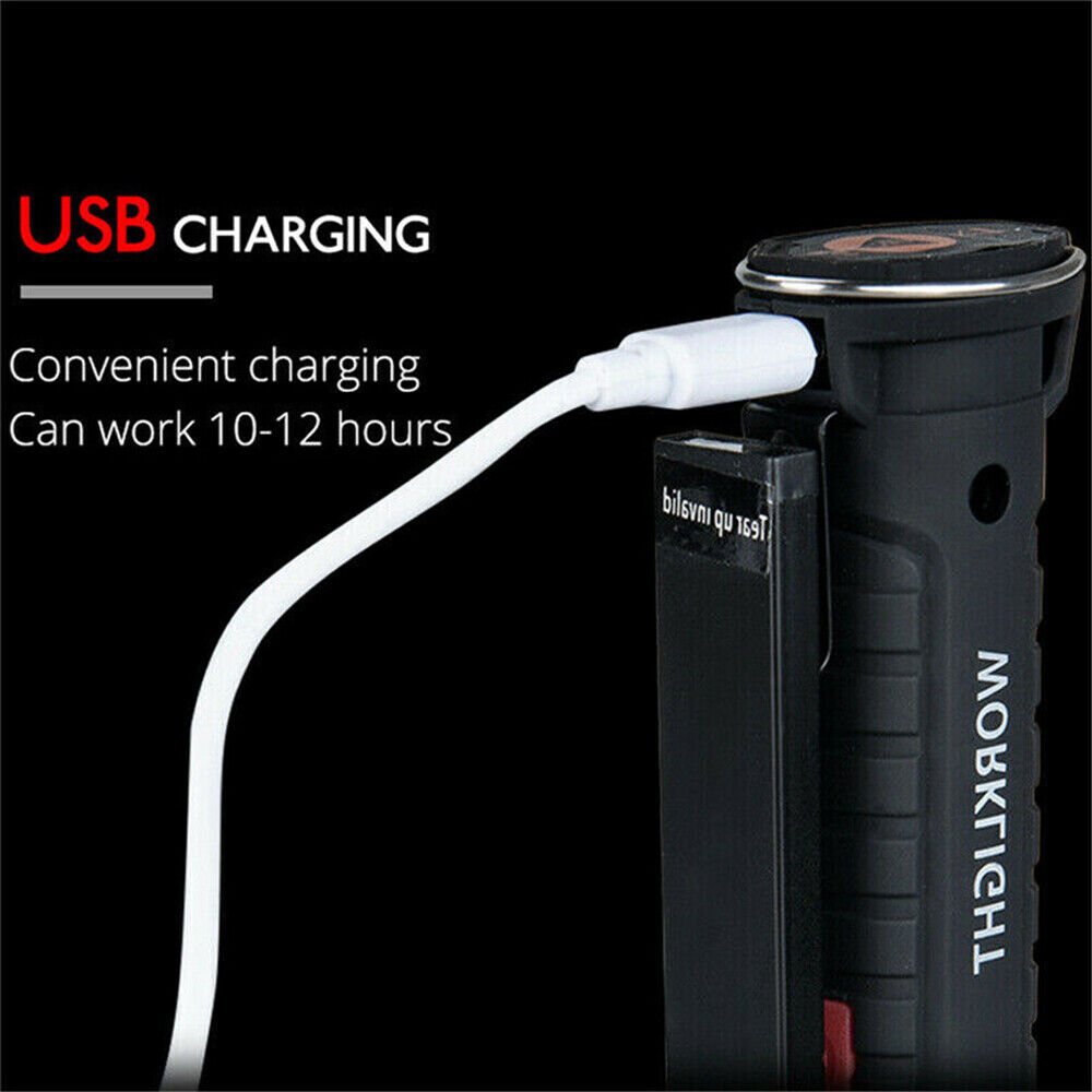 Portable COB LED Work Light Car Garage Mechanic USB Rechargeable Torch Lamp AU