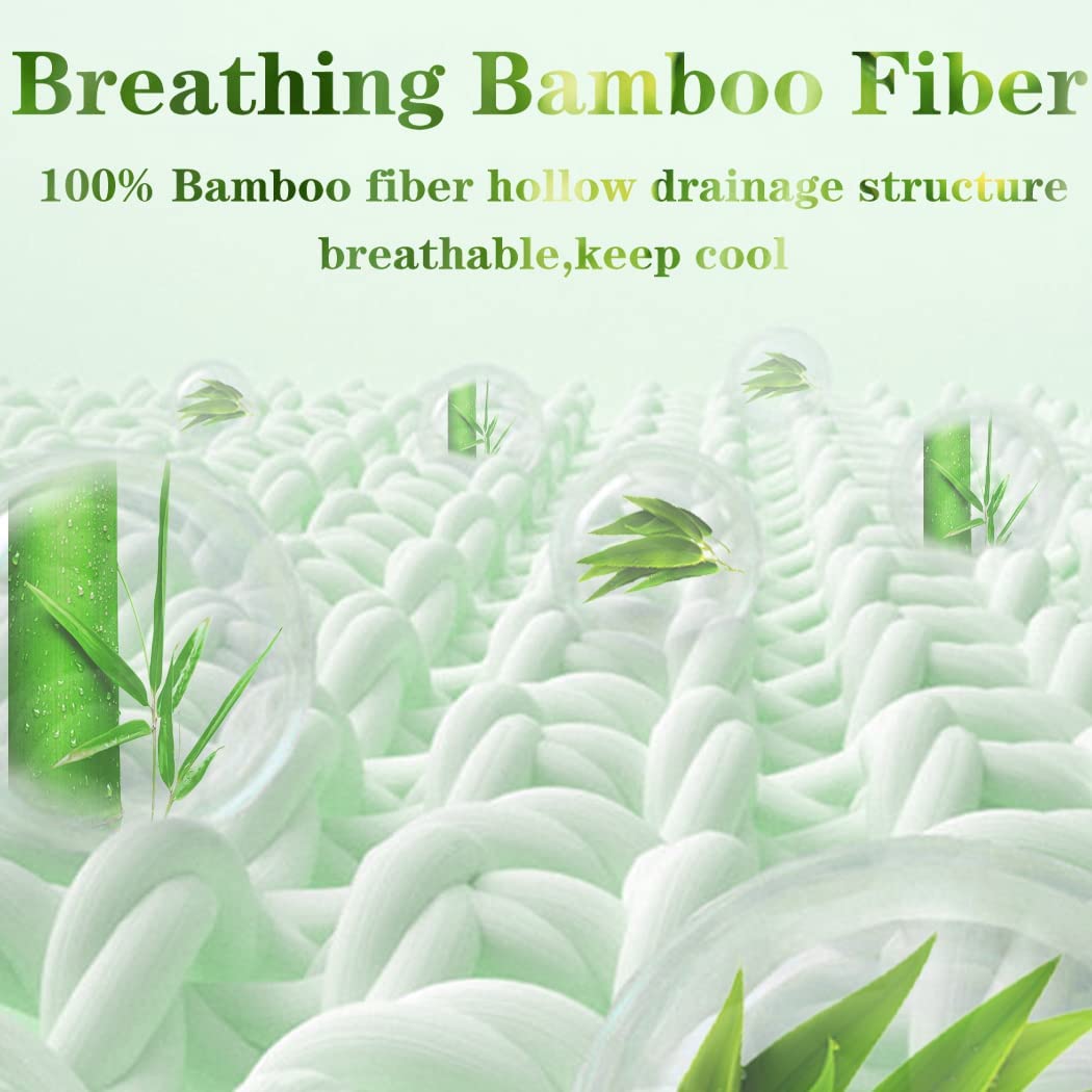 Bamboo Pillowtop Mattress Topper Luxury Bedding Mat Pad Protector Cover Queen 153 x 203 cm
