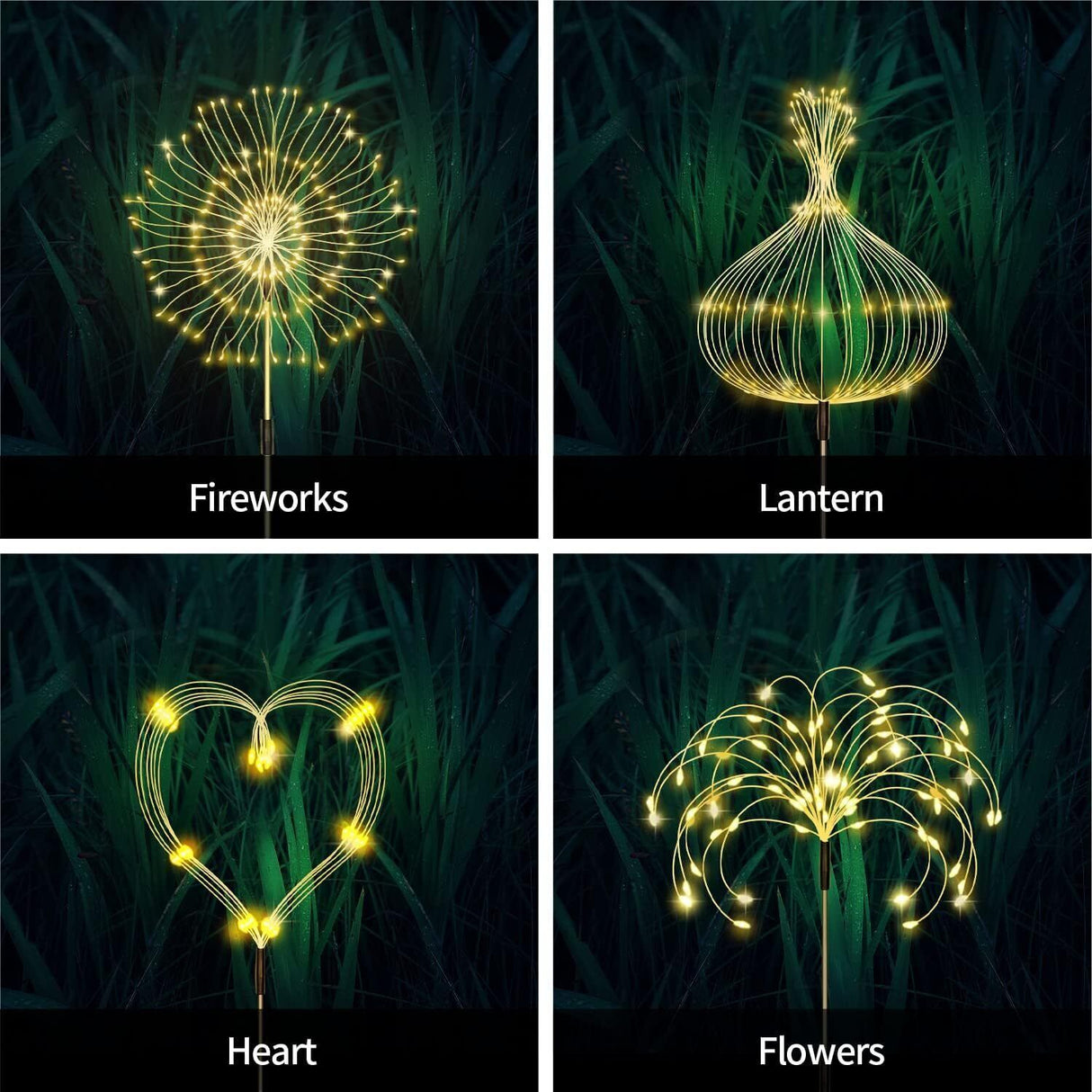 Warm White Fireworks 180 LED Fairy String Lights Starburst Solar Xmas Garden Night Lamp Hot NEW