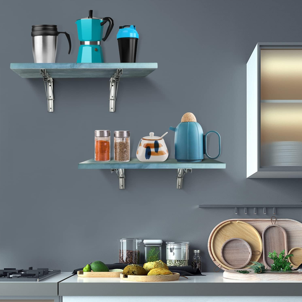 10"Stainless Steel Folding Table Bracket Shelf Bench 200kg Load Heavy Duty