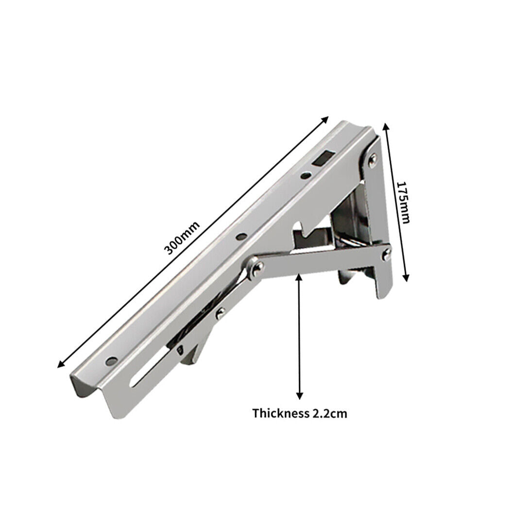 14"Stainless Steel Folding Table Bracket Shelf Bench 200kg Load Heavy Duty