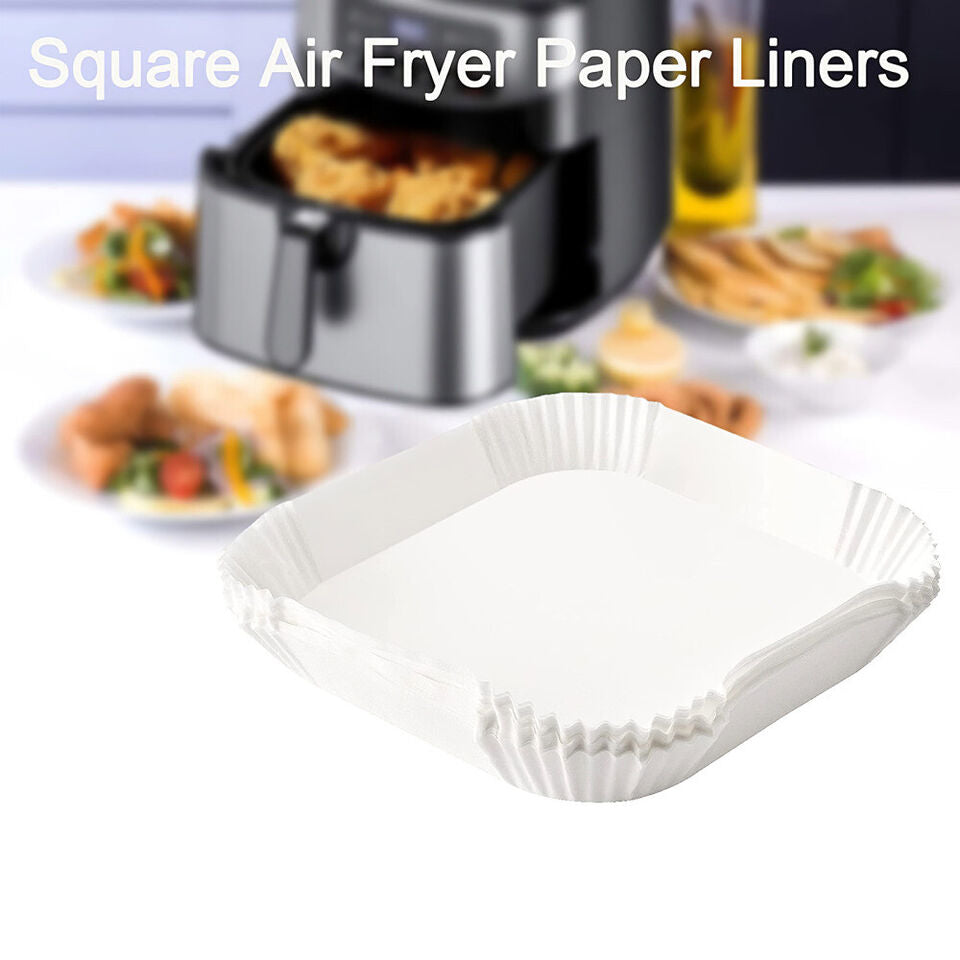 50PCS Square white Box Air Fryer Disposable Paper Liner Non-Stick Pan Parchment Baking Paper