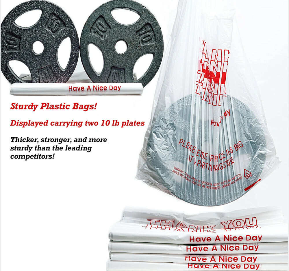 50X Plastic Shopping Bags - Reusable Recyclable Singlet Eco Grocery Carry Bag Small