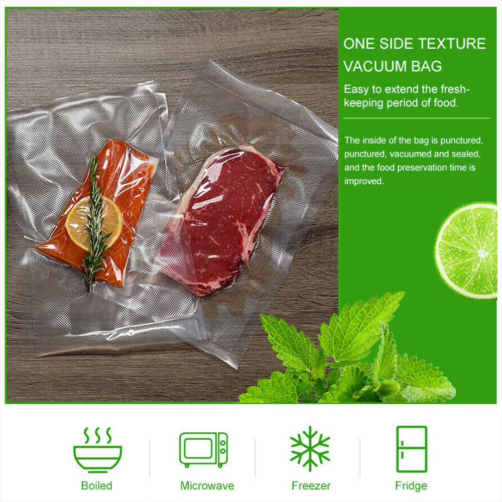 100X Vacuum Sealer Bags Precut Food Storage Saver Heat Seal Cryovac BPA-Free 20x30cm