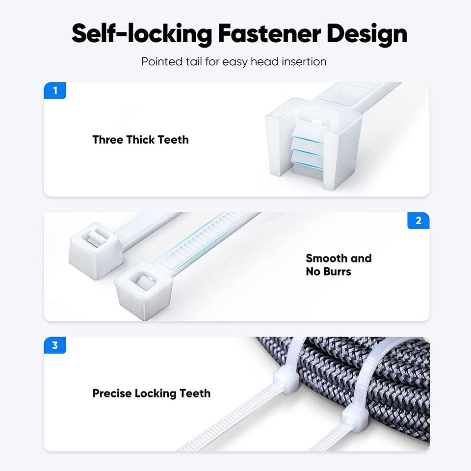 Cable Ties Zip Ties Nylon UV Stabilised 1000x Bulk Black Cable Tie AU STOCK