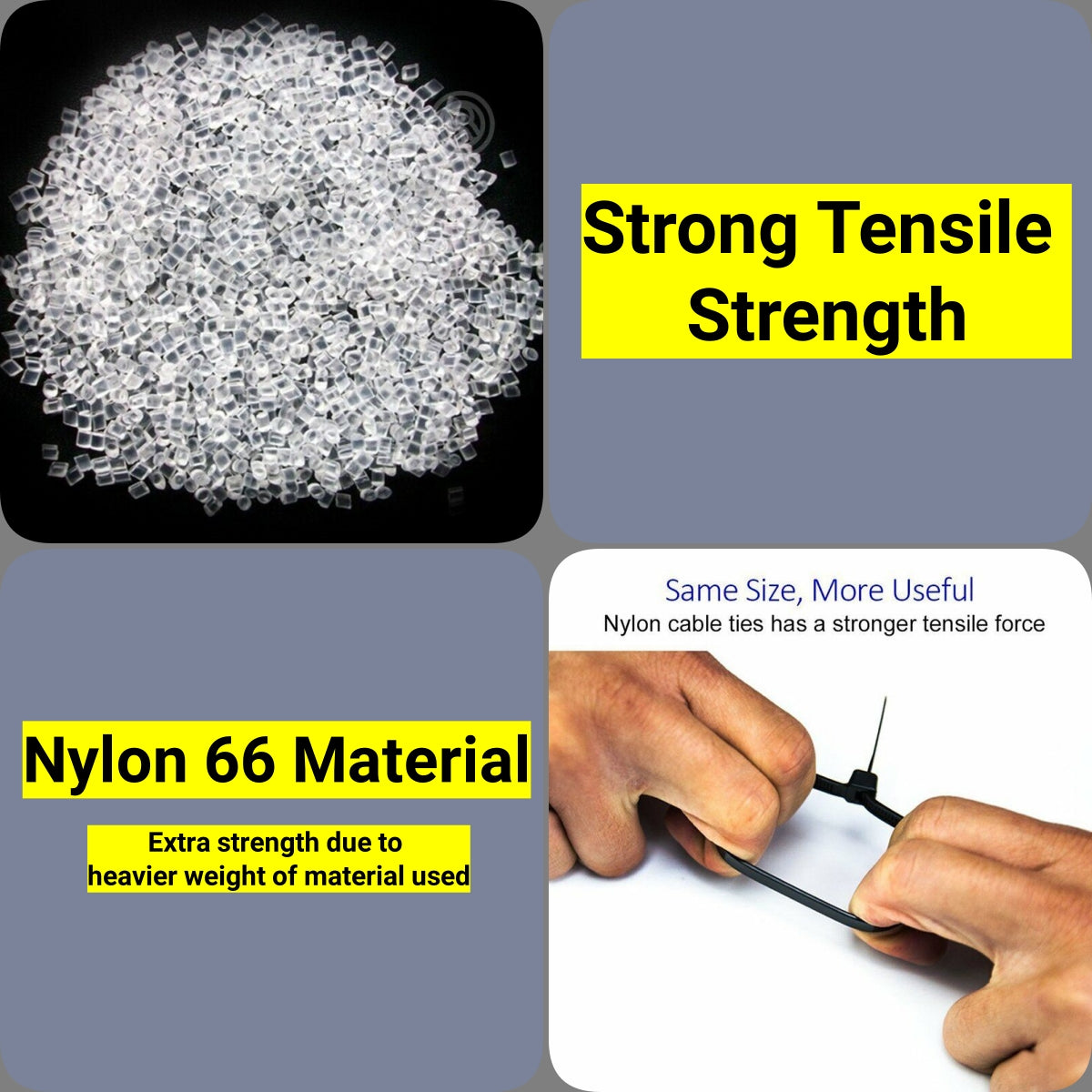 Cable Ties Zip Ties Nylon UV Stabilised 500pc Bulk Black Cable Tie 150mm x 2.5mm