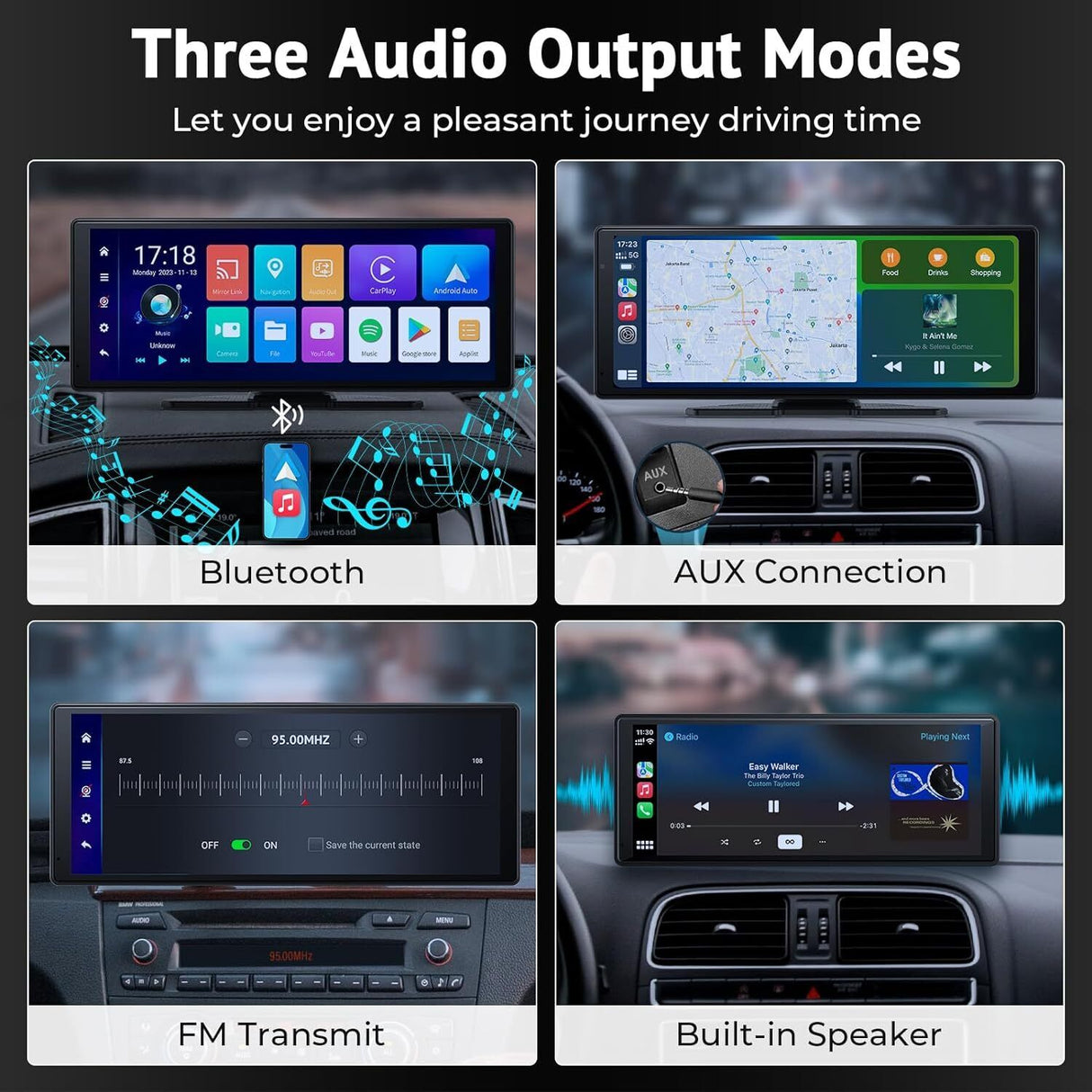 10.26 4K Dash Cam Car Stereo For Apple Carplay & Android Auto GPS Rear Camera