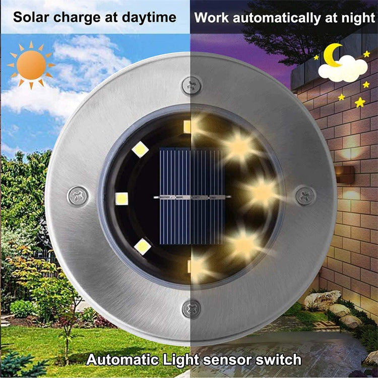 4pcs LED Solar Underground Light Waterproof Color Changing Garden Buried Lamp