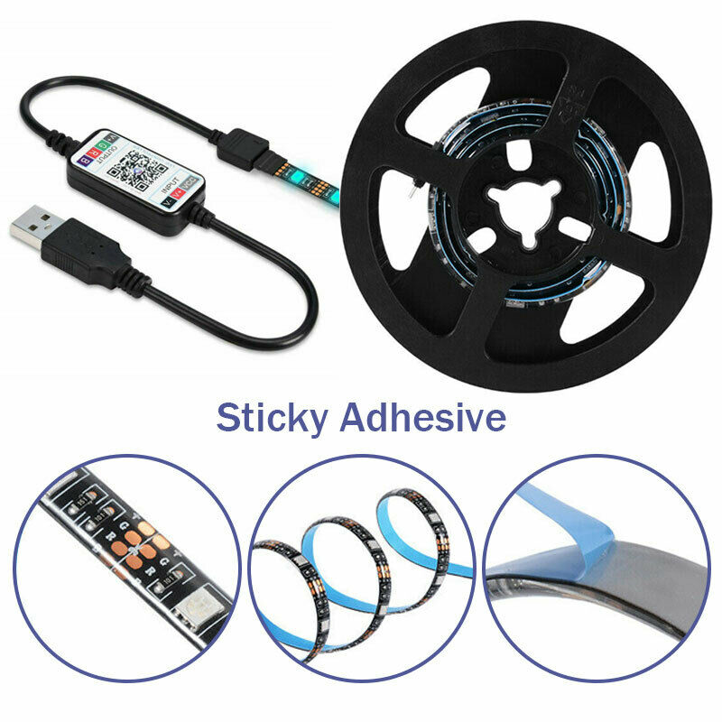 5V RGB LED Strip Lights IP65 Waterproof 5050 5M 10M 20M 300 LEDs USB Bluetooth