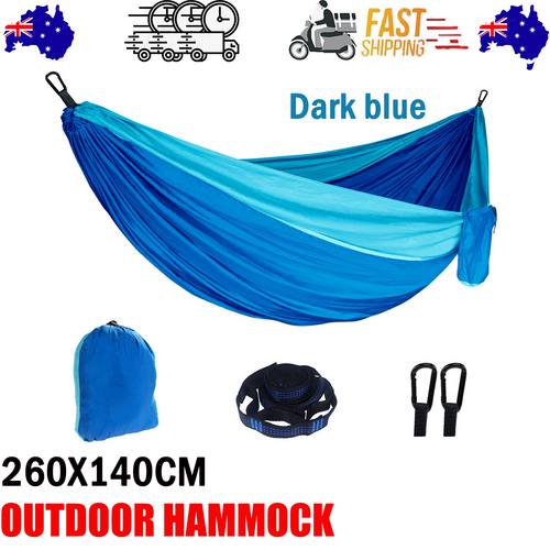 Outdoor Camping Hammock Lightweight 260x140cm Portable Travel Darkblue