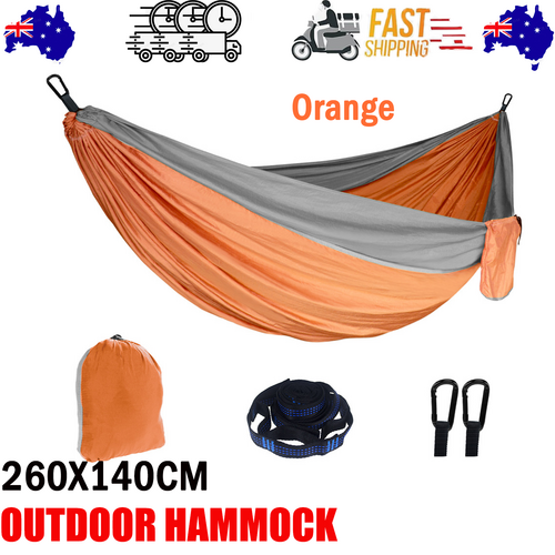 Outdoor Camping Hammock Lightweight 260x140cm Portable Travel Orange