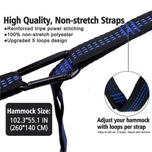 Outdoor Camping Hammock Lightweight 260x140cm Portable Travel Orange