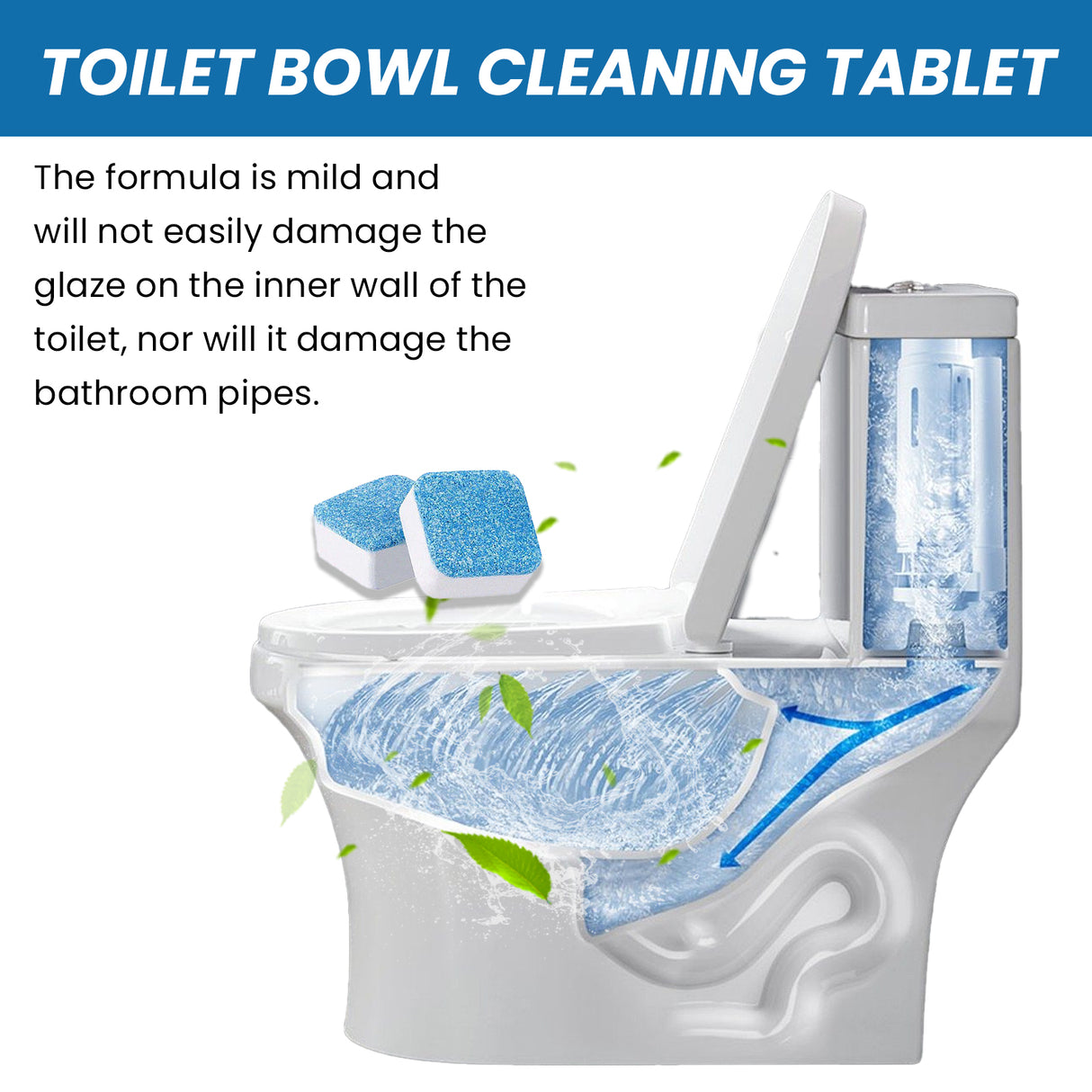 Toilet Bowl Cleaning Tablets Multi-Effect Decontamination, Descaling, Urine Stains, Toilet Cleaner, Deodorizing, Odorless, And Fragrant