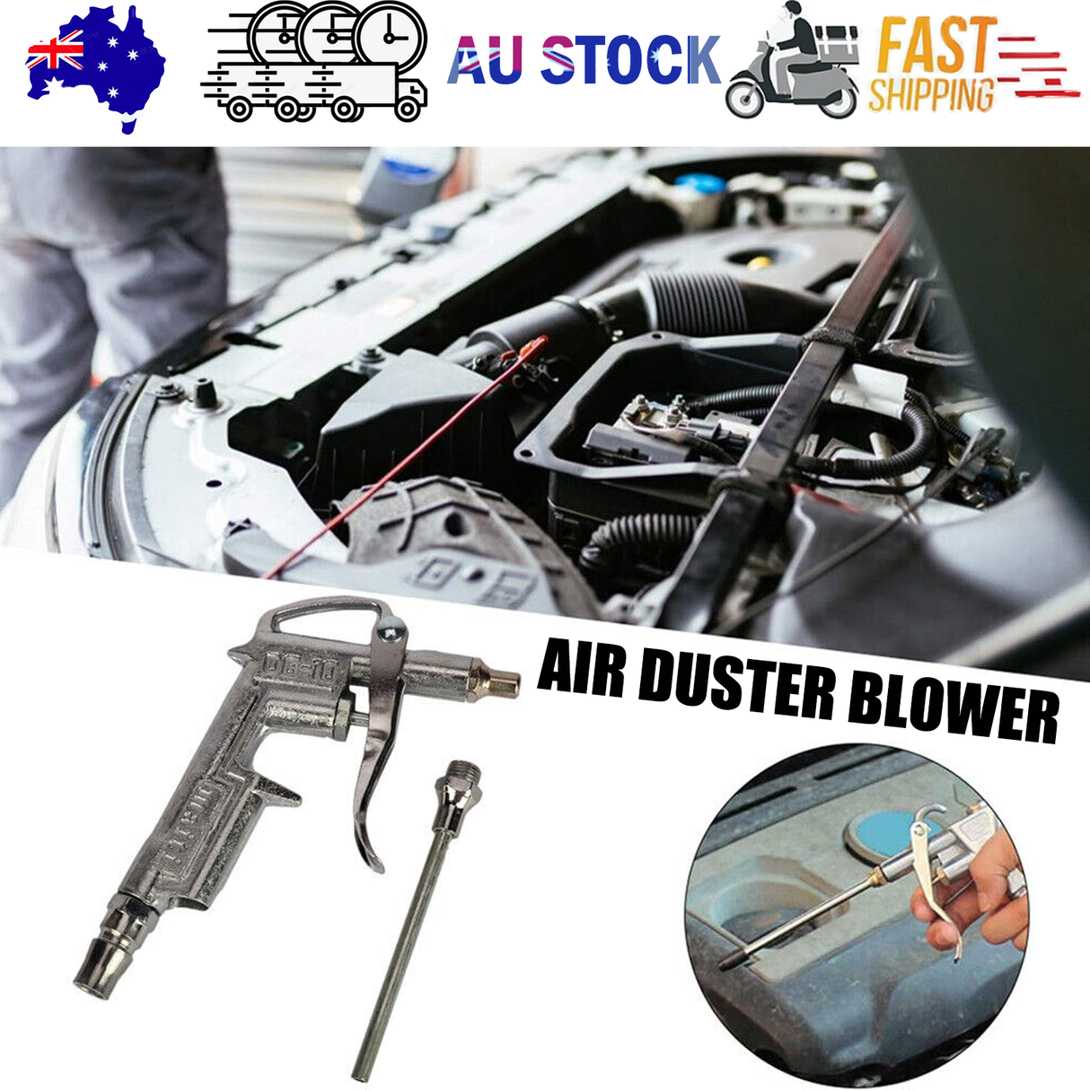 Air Duster Blower Compressor Dust Removing Gun Blow Cleaning Clean Handy Tool AU