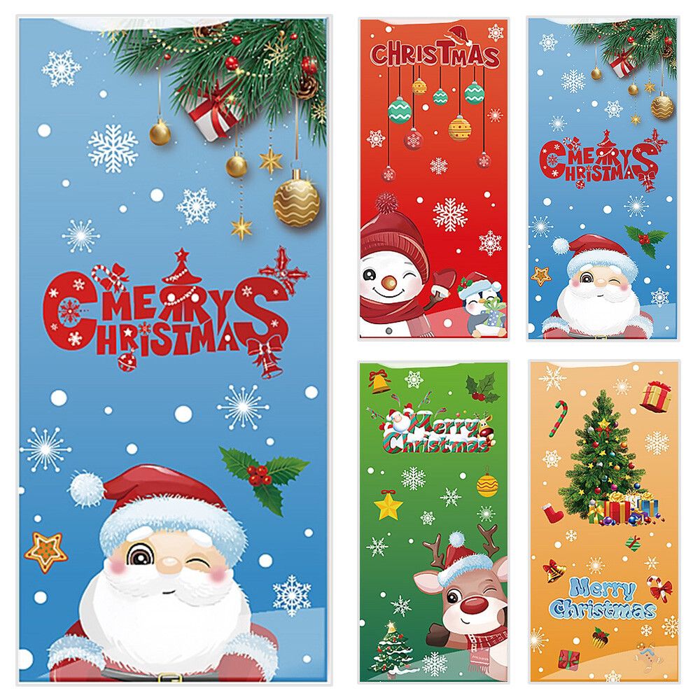 50 PCS Christmas Gift Bags with Assorted Christmas Prints for Xmas Gift Bags