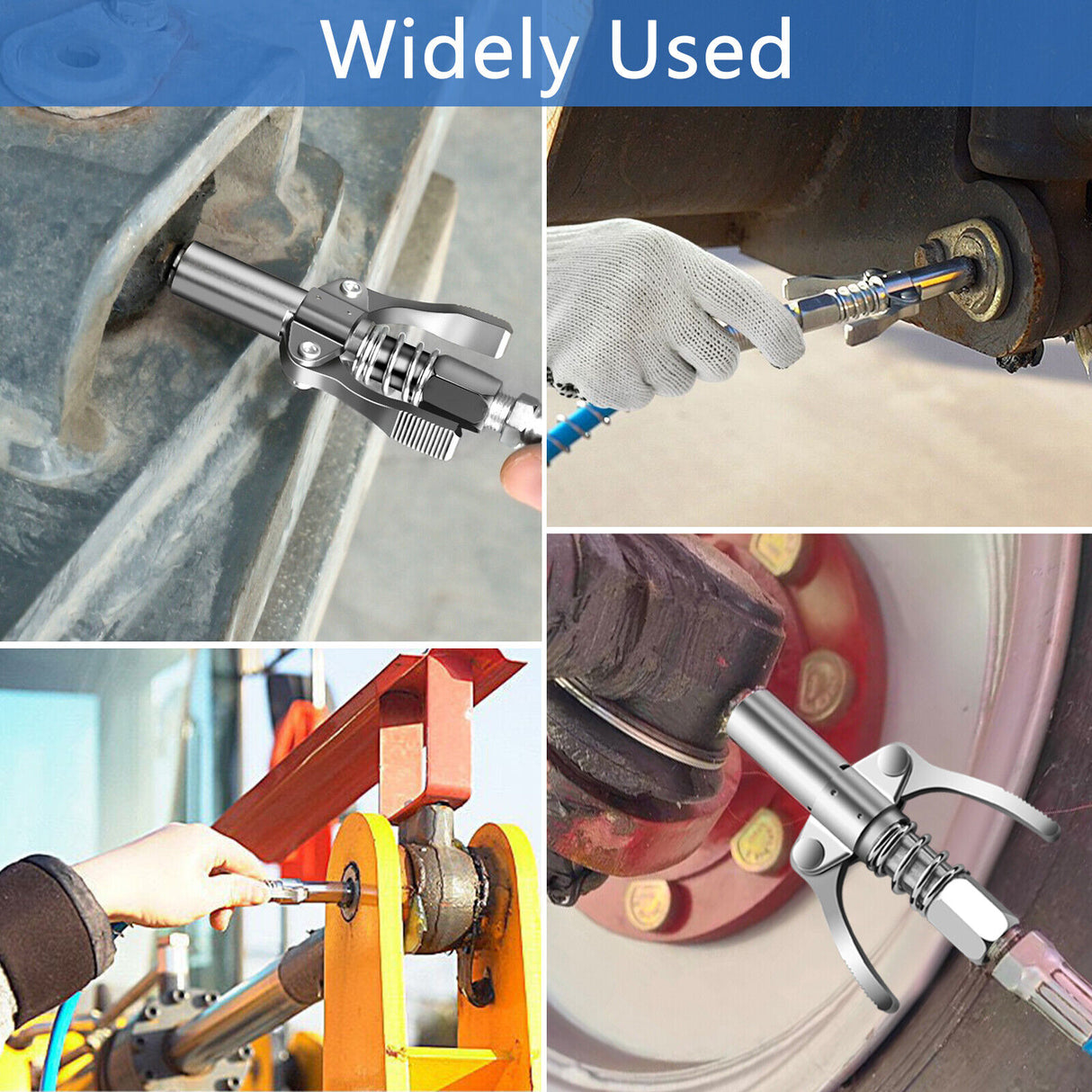 Grease Gun Coupler High Pressure Quick Release Lock Nozzles w/Hose For 1/8"NPT