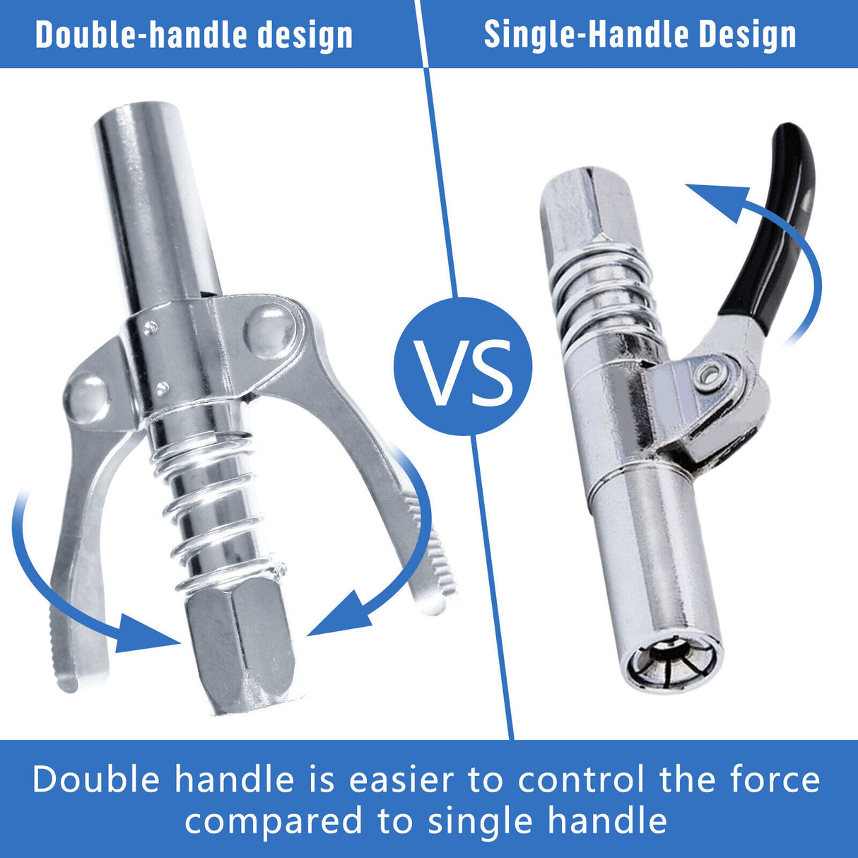 Grease Gun Coupler High Pressure Quick Release Lock Nozzles w/Hose For 1/8"NPT