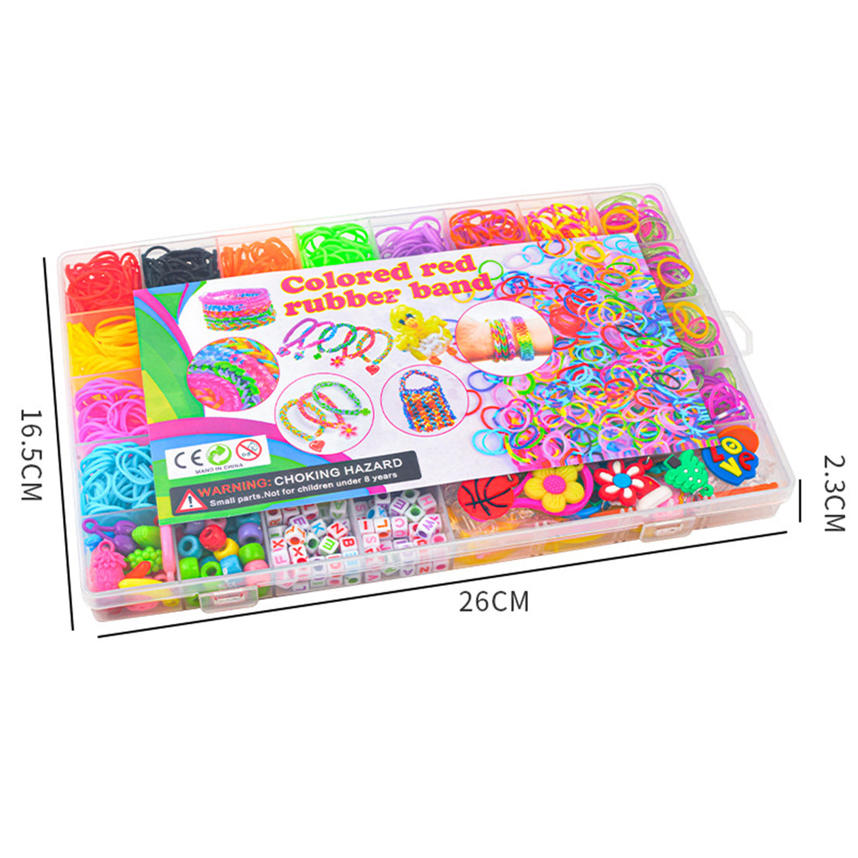 40Grids Rainbow Loom Bands Rubber Bracelet Making Kit S Clips Beads DIY Toys