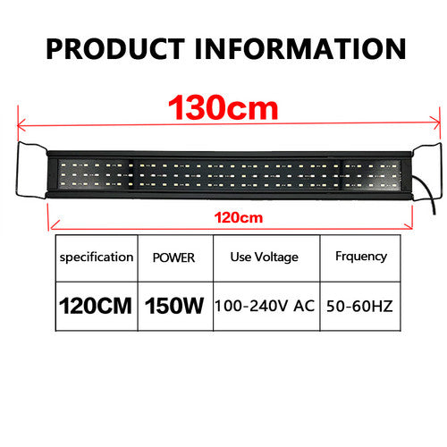 120 CM 150W 244LED Aquarium LED Lighting Marine Aqua Fish Tank Light NEW