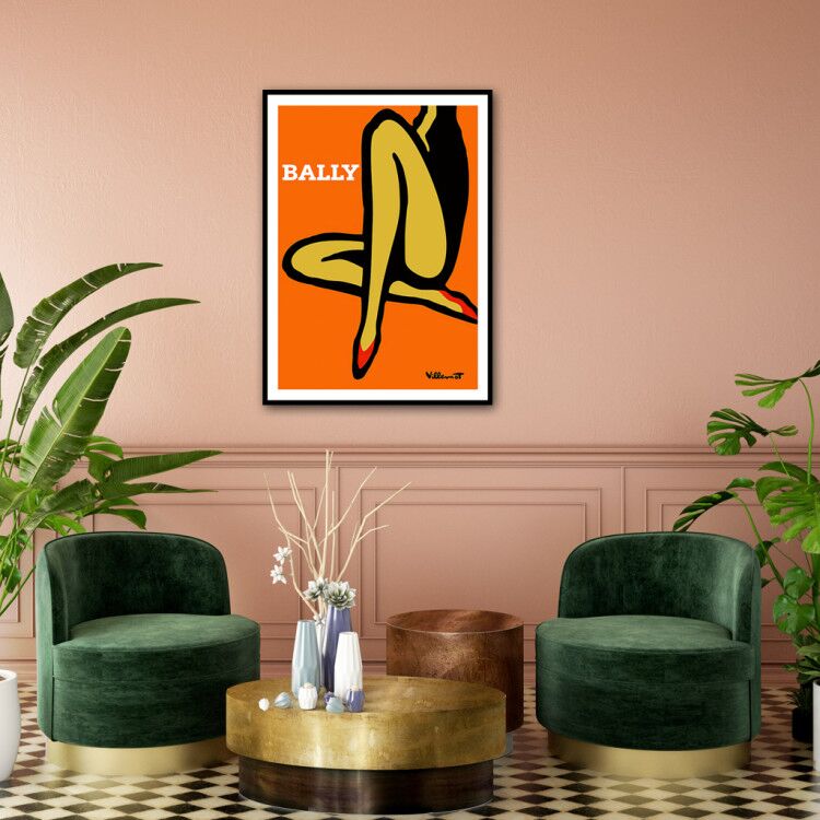 Orange-Legged Canvas Art with Black Floating Frame - 40cm x 60cm