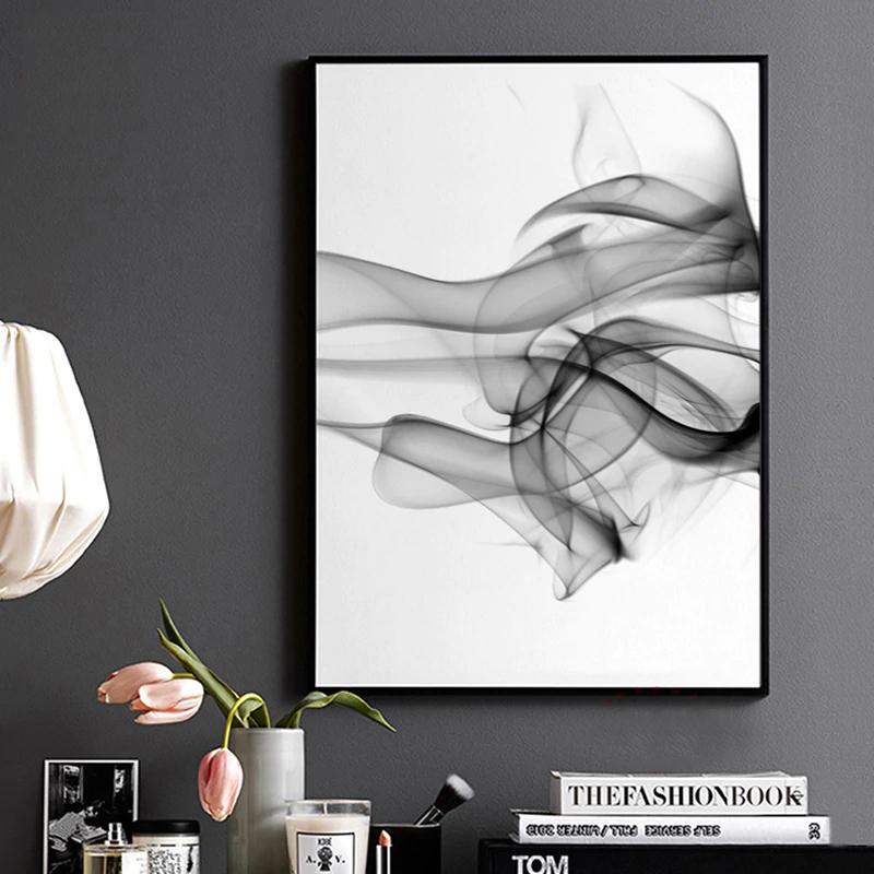 Stylish Abstract Black Canvas Wall Art Set - 70cm x 100cm with Black Frame (2 Pieces)