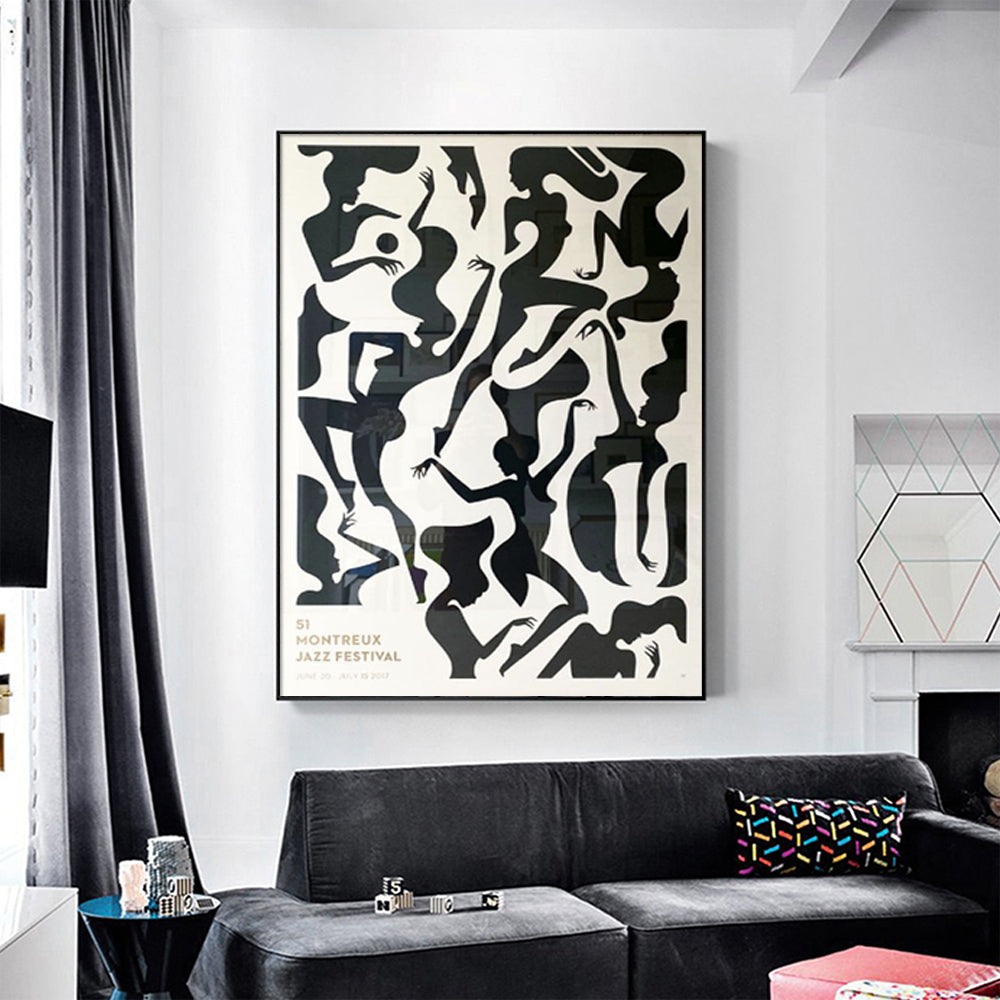 Jazz Festival Canvas Art Print with Black Frame - 40cm x 60cm