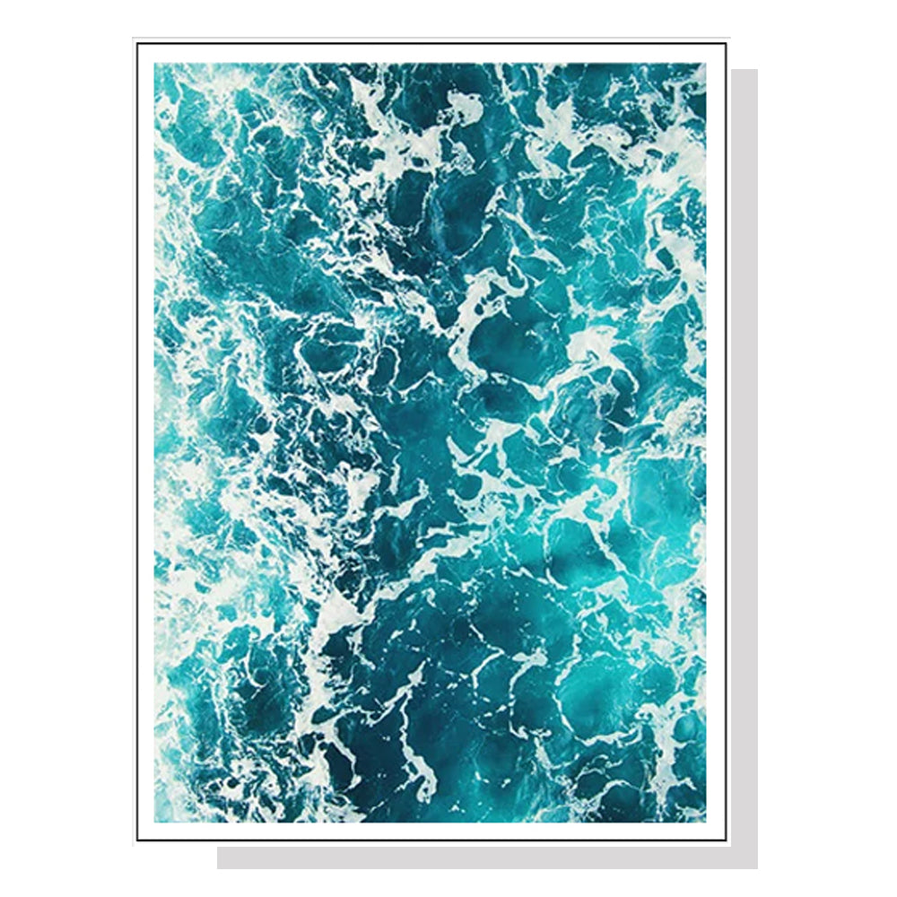 Coastal Serenity 40cmx60cm Framed Canvas Art in Blue and White