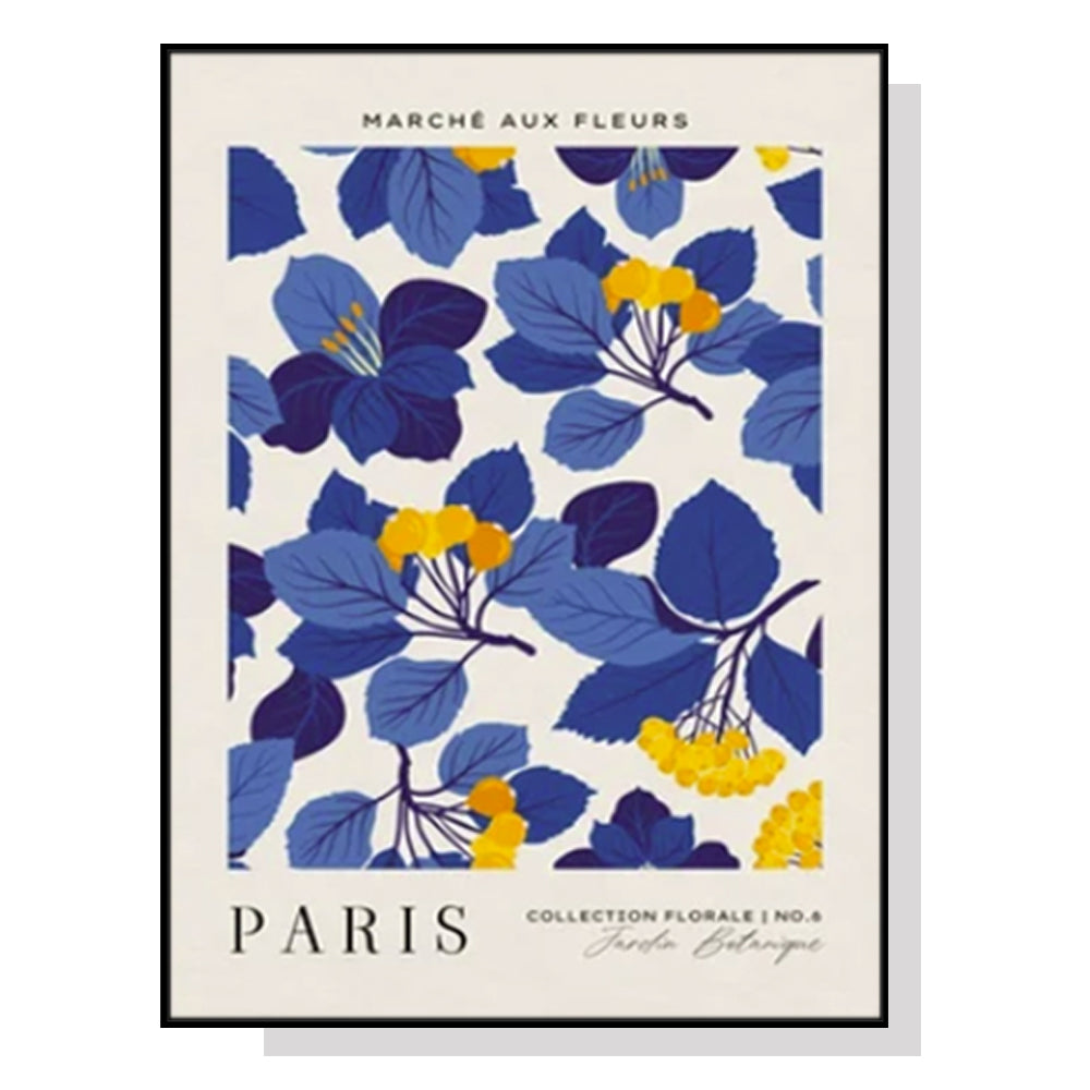 Parisian Floral Market Canvas Art - 40cm x 60cm with Black Frame