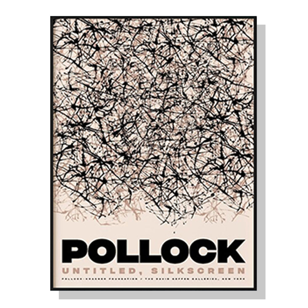 Jackson Pollock Inspired Canvas Print with Black Frame - 40cm x 60cm