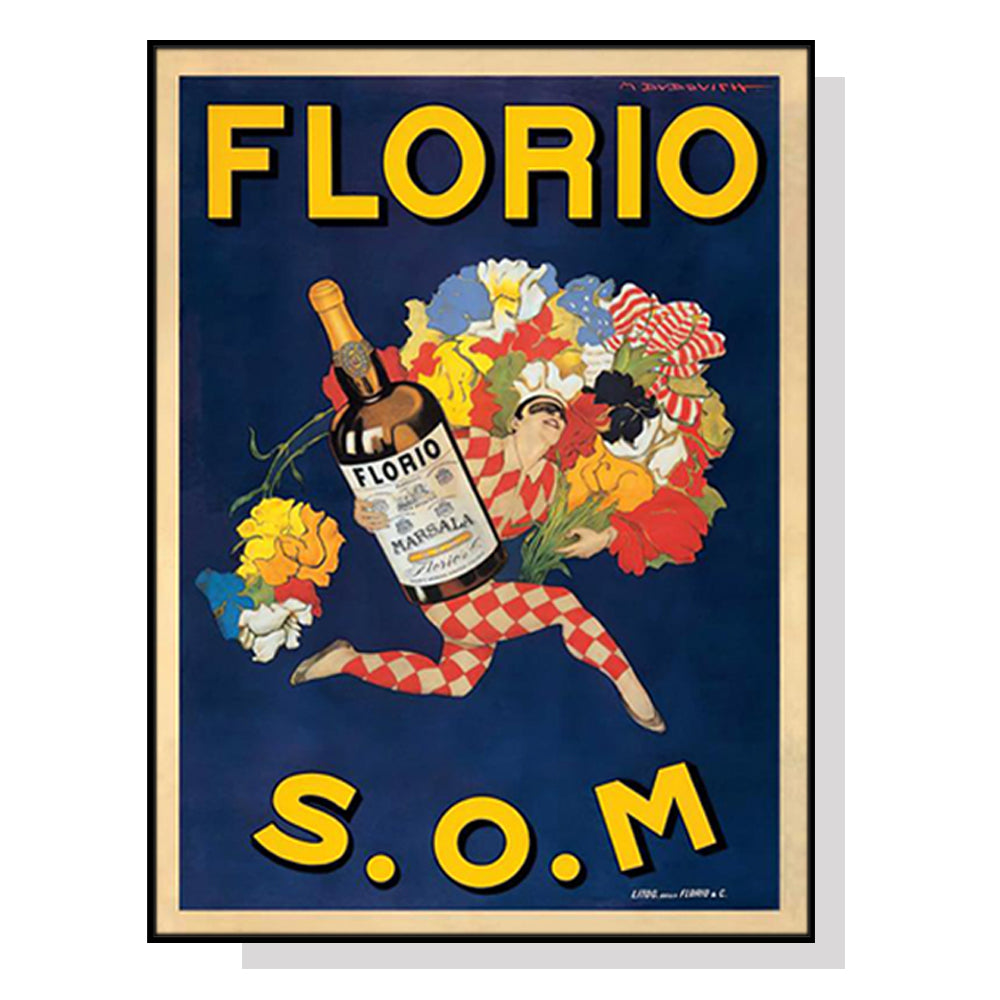 Florio S.O.M Black Framed Canvas Art Print - 40cm x 60cm