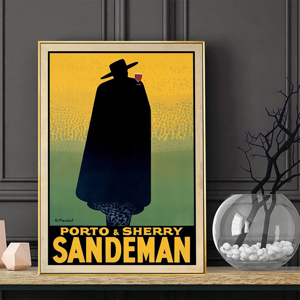Elegant Sandeman Canvas Wall Art with Gold Frame - 100cm x 150cm