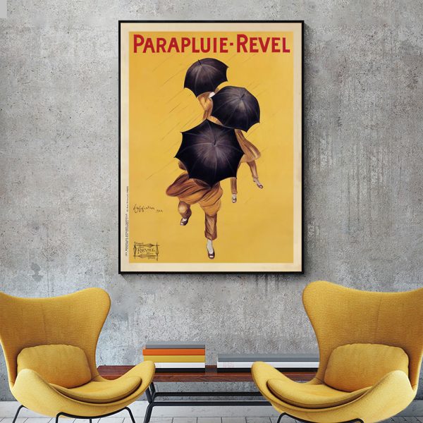 Floating Elegance: 40x60cm Black Framed Canvas Art - Parapluie Revel Design