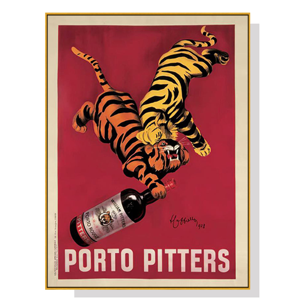 Vintage Gold Framed Porto Pitters Canvas Art - 40cm x 60cm