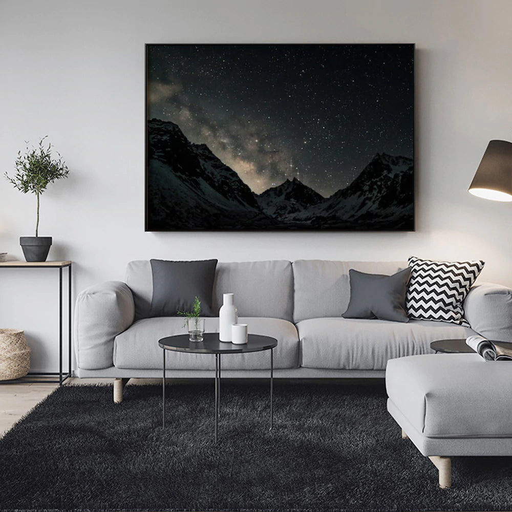 Midnight Serenity 40cmx60cm Framed Canvas Art with Black Frame