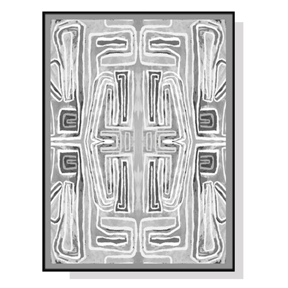 Abstract Mountain Canvas Wall Art with Black Frame - 70cm x 100cm