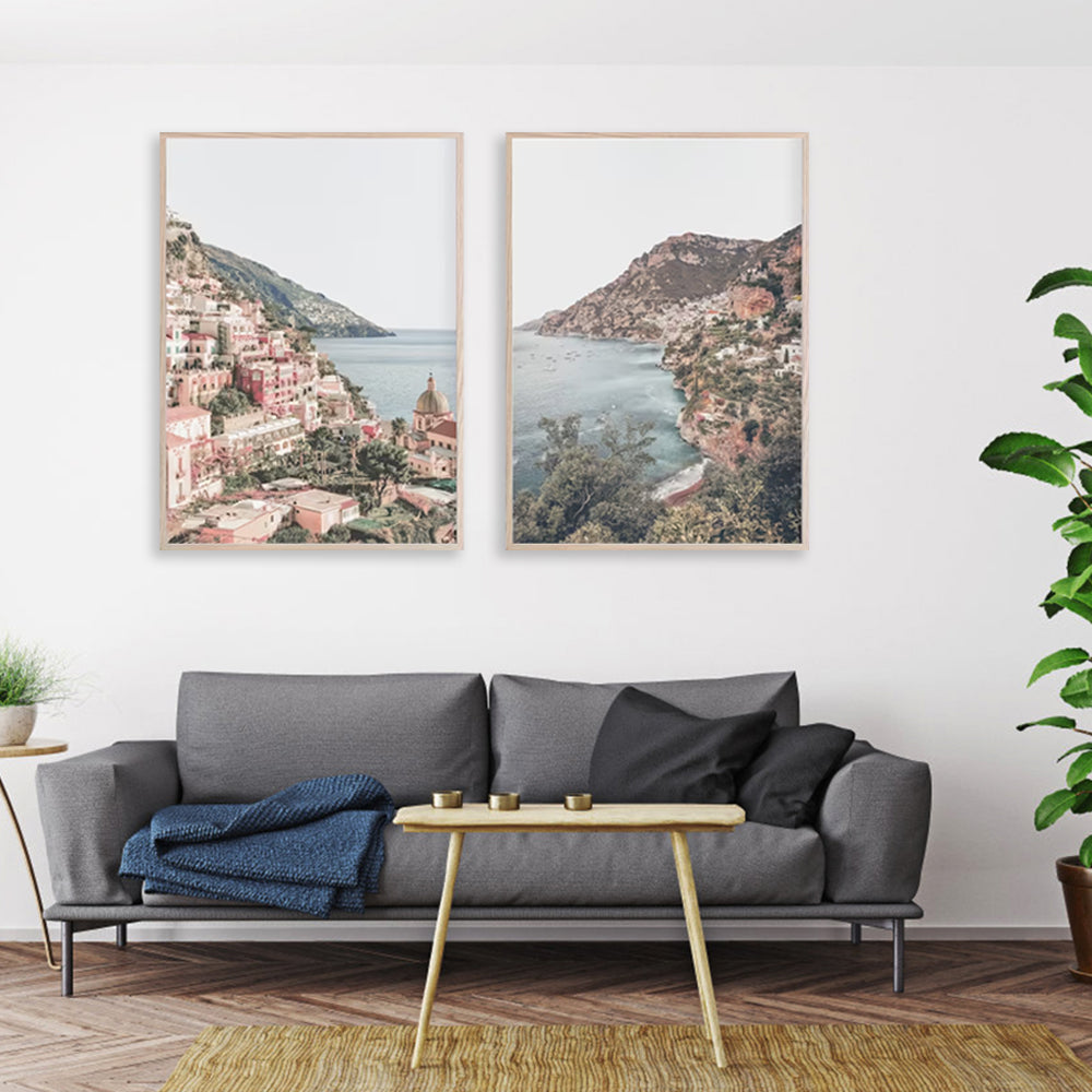 Positano Canvas Wall Art Set - 70cm x 100cm Framed Prints