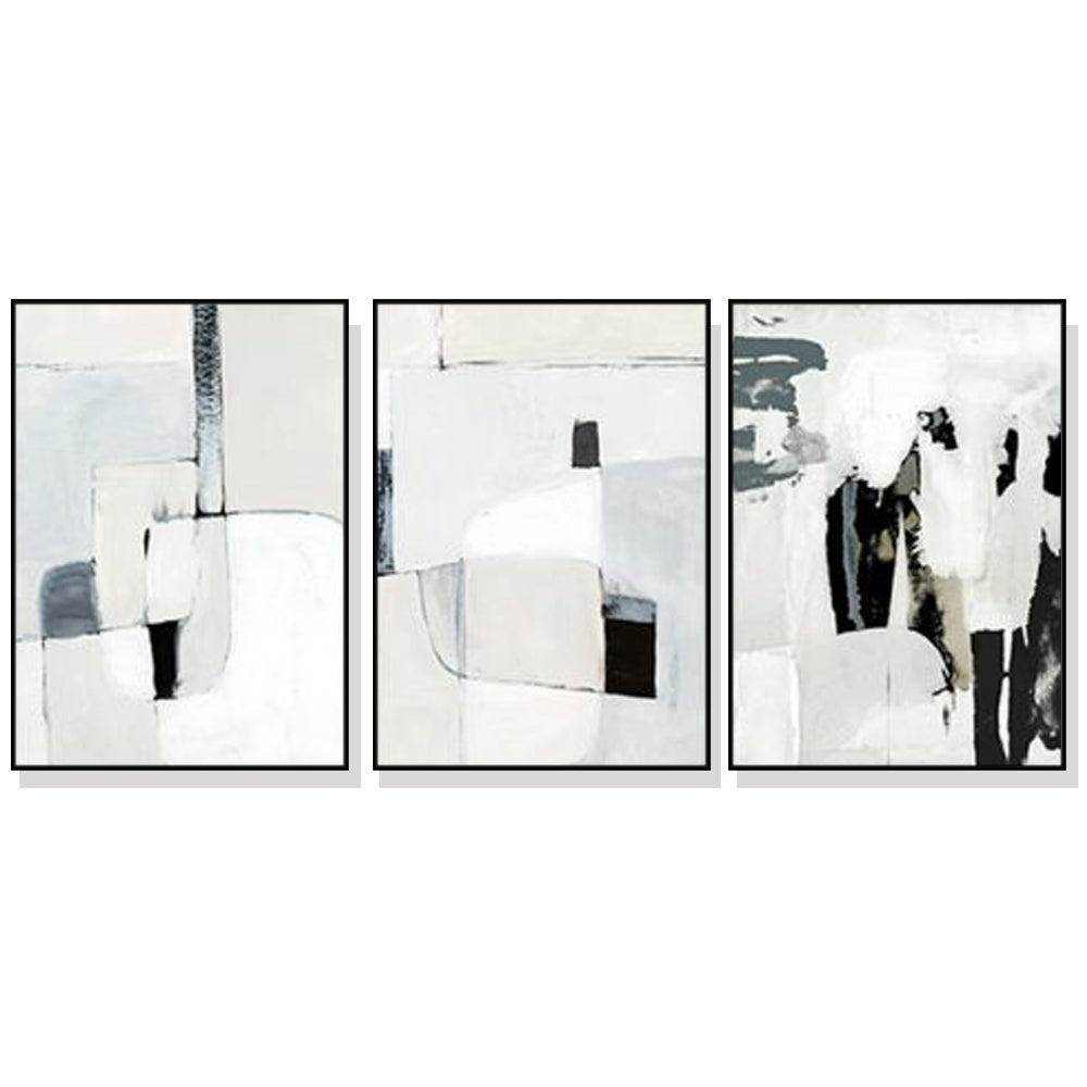 Elegant Black Framed Canvas Wall Art Set – 40cm x 60cm, Soft Spoken Design (3 Pieces)