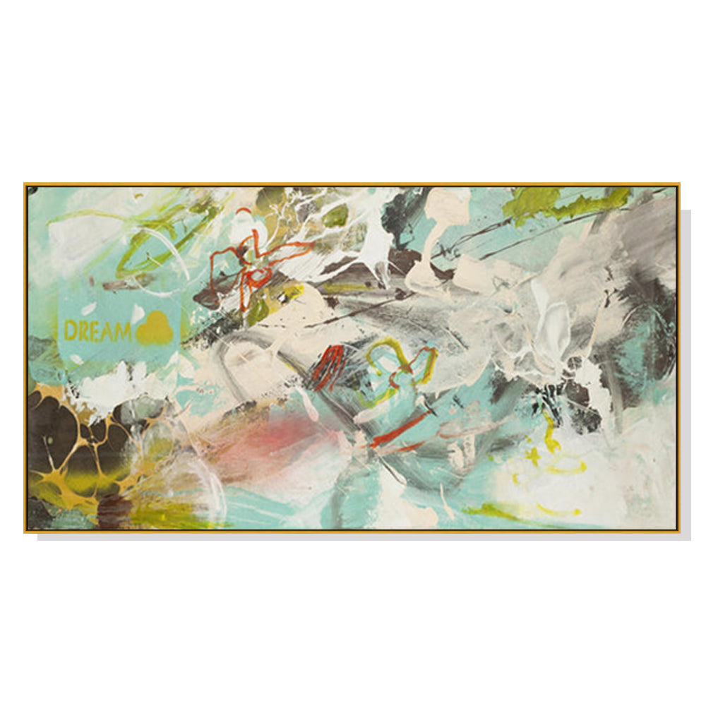 Dreamy Gold Framed Canvas Art - 50cm x 100cm