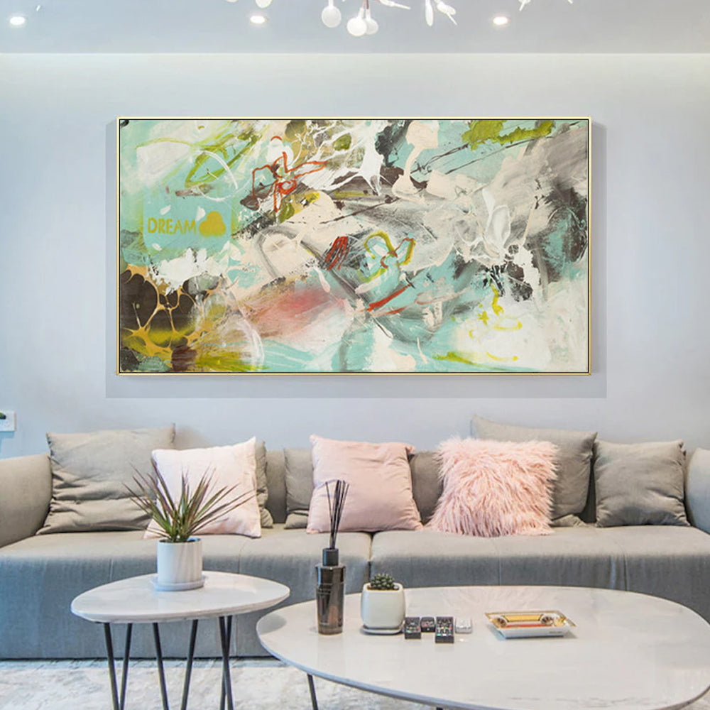 Dreamy Gold Framed Canvas Art - 50cm x 100cm