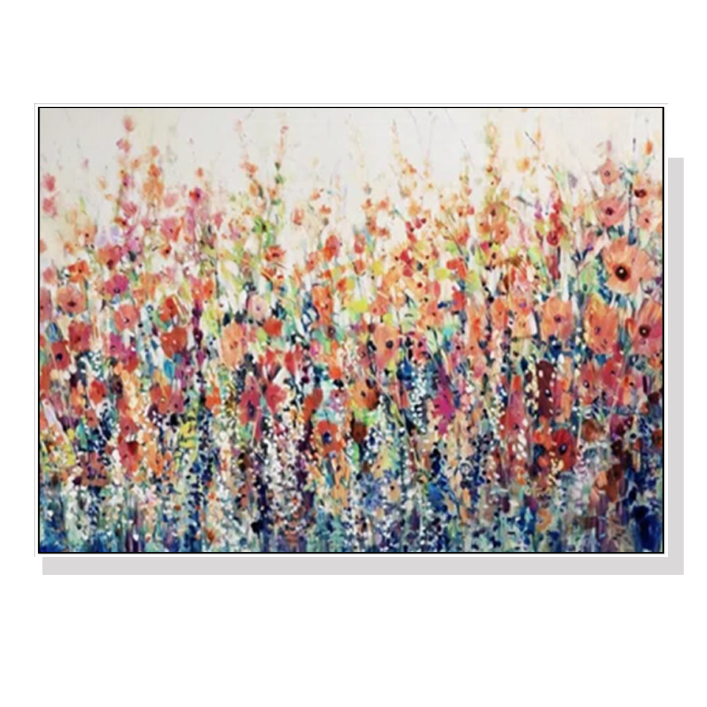 Spring Bloom Canvas Art - 90cm x 135cm Framed in White