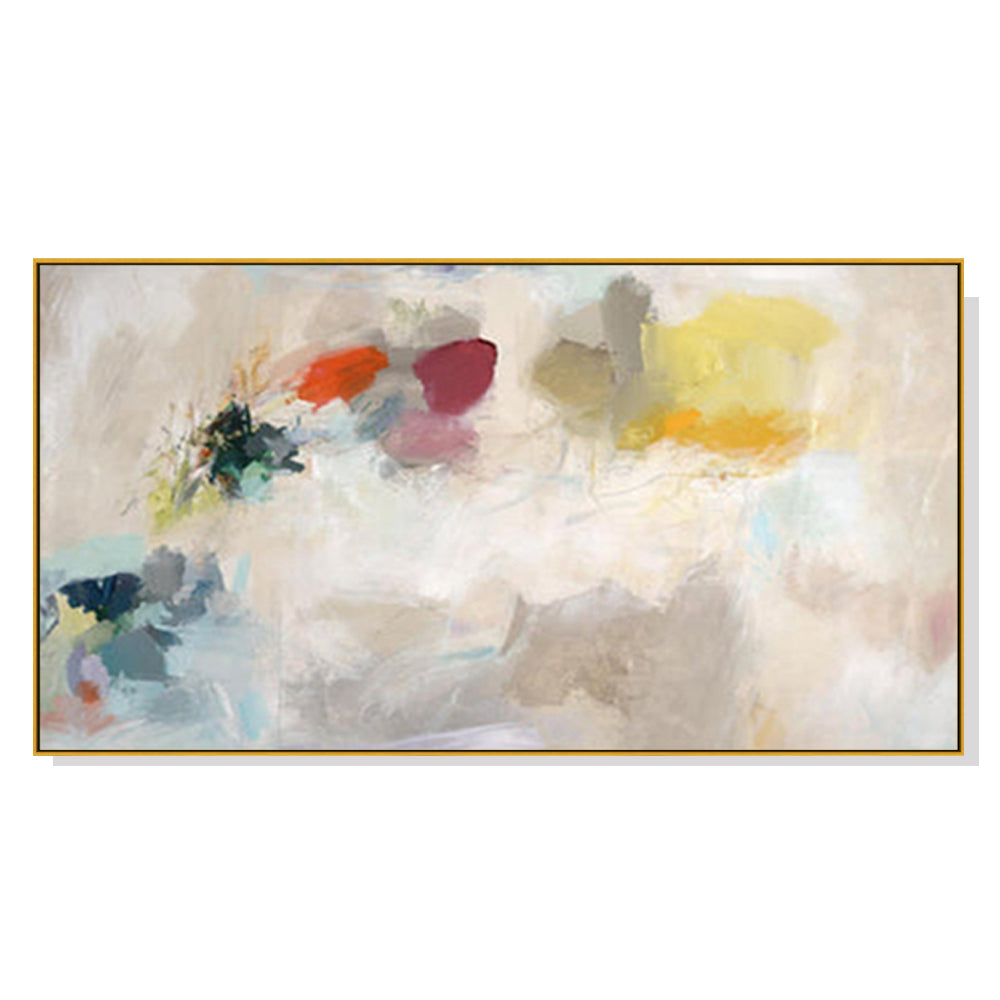 Abstract Crystal Canvas Art with Gold Frame - 50cm x 100cm