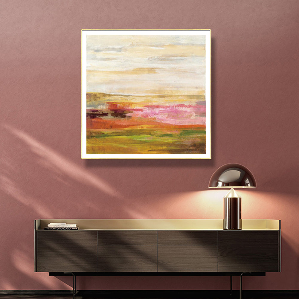 Blooming Field Canvas Art with Gold Frame - 60cm x 60cm