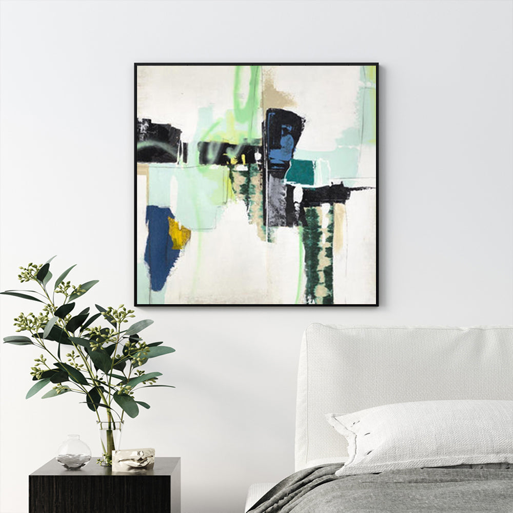 Contemporary Canvas Print with Black Frame - 40cm x 40cm Hard Truth Design